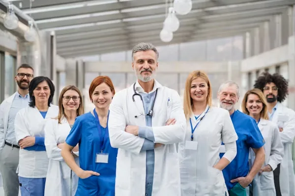 Healthcare professional supporting a clinical environment